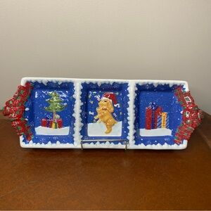 Dantes Design Group 3 compartment Christmas serving platter